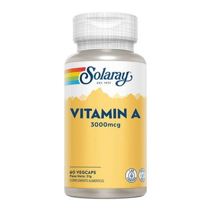 Solaray Vitamin A 3000 Micrograms 60 Vegetable Capsules