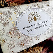 The English Soap Company Festive Soap Bar 190g Merry Christmas Christmas Greenery
