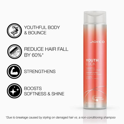 Joico YouthLock Shampoo Formulated with Collagen for Youthful Body and Bounce 10.1 Ounce