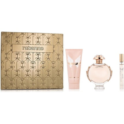 Paco Rabanne Olympea Set 80ml Eau De Parfum Spray with 100ml Body Lotion and 10ml Mini
