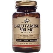 Solgar L-Glutamine 500mg Vegetable Capsules - Fuel For Muscles - Supports An Active Healthy Lifestyle - Vegan and Gluten Free