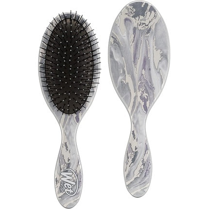 WetBrush Original Detangler Hair Brush with Ultra Soft Intelliflex Bristles Metallic Marble Collection Silver Marble Silver