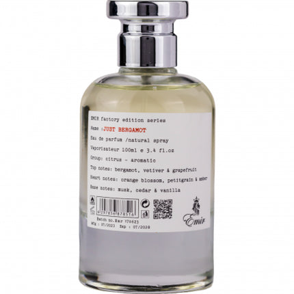 Emir Just Bergamot Factory Edition Eau De Parfum 100ml