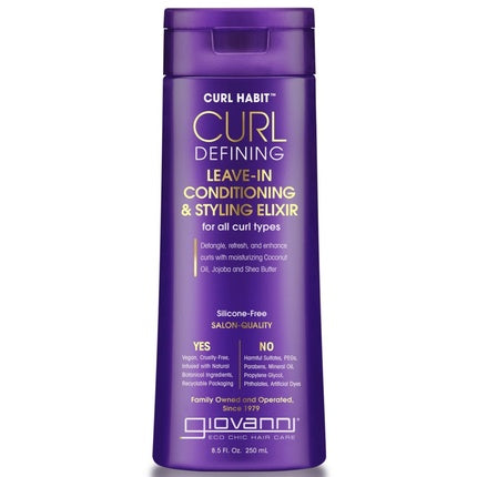 Giovanni Curl Defining Leave-In Conditioner And Style Elixir - 250ml