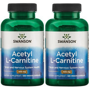 Swanson Acetyl-L-Carnitine Cognitive Health and Workout Enhancer 500mg 100 Capsules - Pack of 2