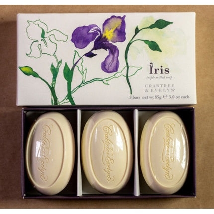 Crabtree & Evelyn Iris Triple Milled Soap Bars 3 oz - Set of 3 Discontinued