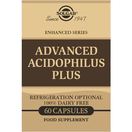 Solgar Advanced Acidophilus Plus Vegetable Capsules Supports Digestion Maintain Healthy Bacteria Levels Vegan and Gluten Free 60 count