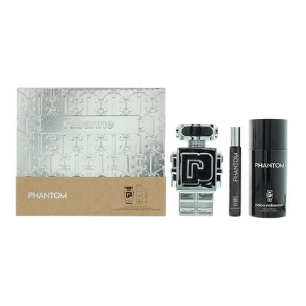 Paco Rabanne Phantom 3 Piece Gift Set Eau De Toilette 100ml And Deodorant Spray For Men