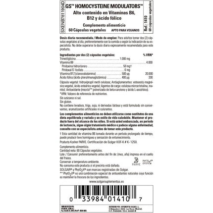 Solgar Gold Specifics Homocysteine Modulators Vegetable Capsules - Based on Nutritional Science - Immunity and Heart Support - Vegan and Gluten Free