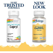 Solaray Capryl Sustained Release Caprylic Acid 100 VegCaps - 16 Servings