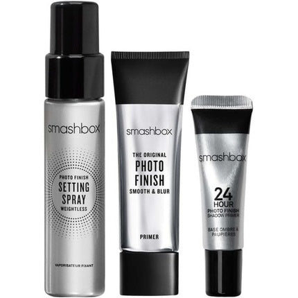 Smashbox Set Photo Finish Matte Finish Liquid Primer 12 Ml, Setting Spray 30 Ml, Eyeshadow Primer 7 Ml