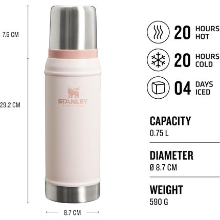 Stanley Classic Legendary Thermos Flask 0.75L Rose Quartz