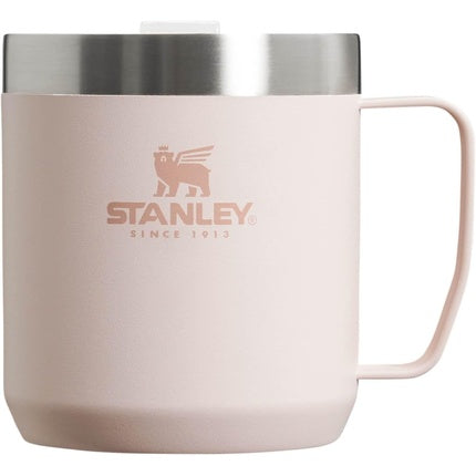 Stanley Classic Legendary Camp Mug 0.35L Stainless Steel Camping BPA-Free Thermos Travel Hot Drinks Dishwasher Safe Single Server Brewer Compatible Rose Quartz