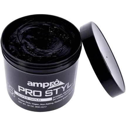 Ampro Pro Styl Styling Gel Protects and Strengthens Your Strands Non-Flaking Alcohol Free Vegan Formula Flexible Touchable Hold for All Hair Textures Super Hold 32 oz