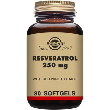 Solgar Resveratrol 250mg Softgels Cardiovascular Health Sourced from Japanese Knotweed Vegan
