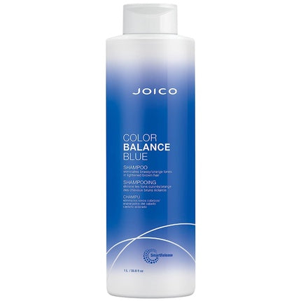 Joico Color Balance Blue Shampoo for Lightened Brown Hair 33.8 Fl Oz with Rosehip Oil and Green Tea Extract