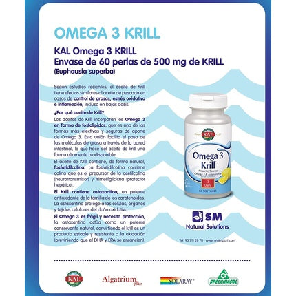 Kal 500mg Omega 3 Krill 60 Count