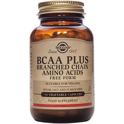 Solgar BCAA Plus Vegetable Capsules 50 Count