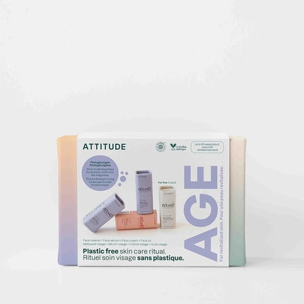ATTITUDE Oceanly Aging Skin Daily Facial Care Routine Box Set PHYTO AGE Travel Size Bars - Pack of 4