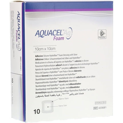 AQUACEL Ag Self-Adhesive Square Foam 10x10cm