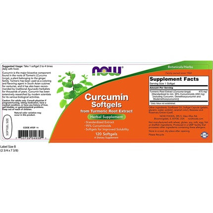 Curcumin Supplement 120 Capsules