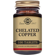 Solgar Chelated Copper Tablets Supports Immunity for Healthy Hair and Skin 100 Tablets