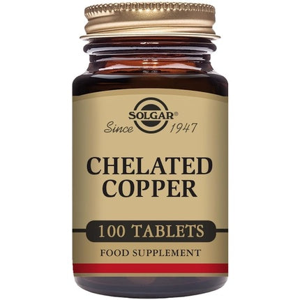 Solgar Chelated Copper Tablets Supports Immunity for Healthy Hair and Skin 100 Tablets
