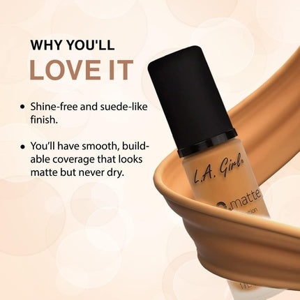 LA Girl PRO.matte HD Long Wear Matte Foundation GLM671 Ivory GLM680 Golden Bronze