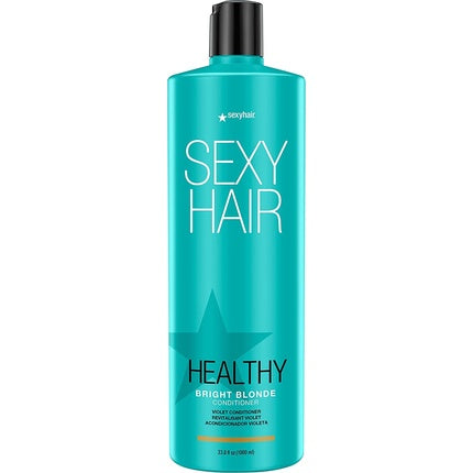 SexyHair Healthy Bright Blonde Violet Shampoo/Conditioner Helps Counteract Brassiness SLS and SLES Sulfate Free 33.8 fl oz