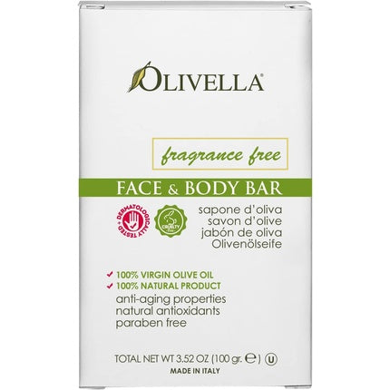 Olivella Face and Body Bar Soap Fragrance Free 100g