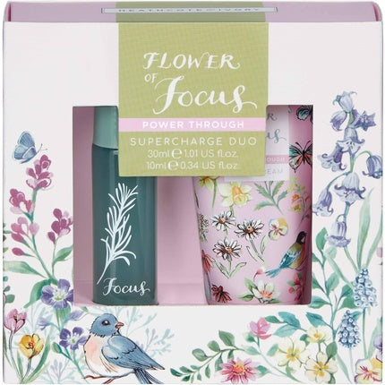 Heathcote & Ivory Flower of Focus Supercharge Duo Hand Cream 30ml & Perfume Gel 10ml Cruelty Free Vegan Friendly Travel Friendly Sizes Gifts