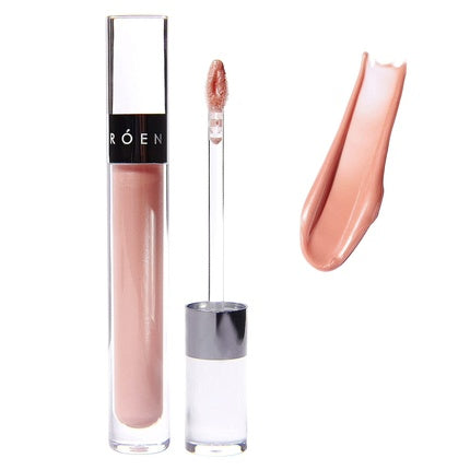 ROEN Natural Kiss My Liquid Lip Balm Shimmer Vegan Cruelty-Free Clean Makeup Rumor Shimmery Light Pink