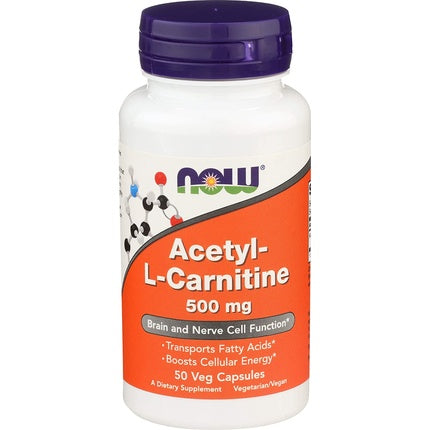 NOW Foods Acetyl L-Carnitine 500mg Capsules 50 Count