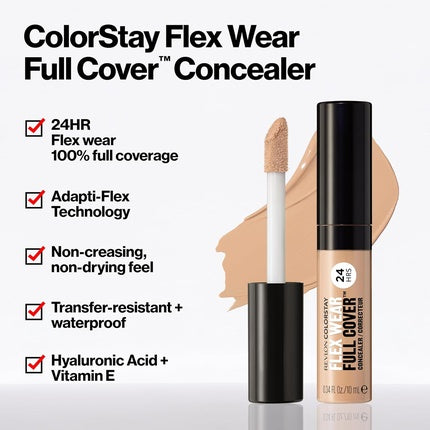 Revlon ColorStay Flex Wear Full Cover Concealer with Hyaluronic Acid and Vitamin E 05 Fair