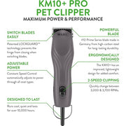 Wahl Pro Animal KM10 Corded Clipper with New 10 Prime Series Blade Lockguard