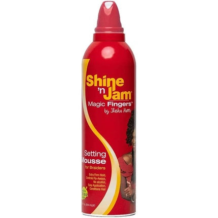 Ampro Shine 'N Jam Magic Fingers Setting Mousse For Braiders Extra Firm Hold 12oz 354ml