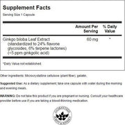 Swanson Ginkgo Biloba Extract 24% 60mg 120 Capsules