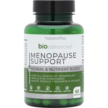 NaturesPlus BioAdvanced Menopause Support Menopause Supplement for Women Hormone Balance D3 Magnesium Ashwagandha Maca Sage Dong Quai Gluten and SOYA Free Vegan 60 Capsules