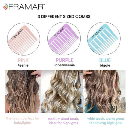 FRAMAR Dreamweaver Set 3 Combs - Pastel Colors