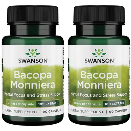 Swanson Bacopa Monniera 10:1 Extract 50mg 90 Capsules