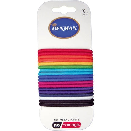 Denman 4mm Large No Damage Elastic E Bright Hairbands 18-Piece