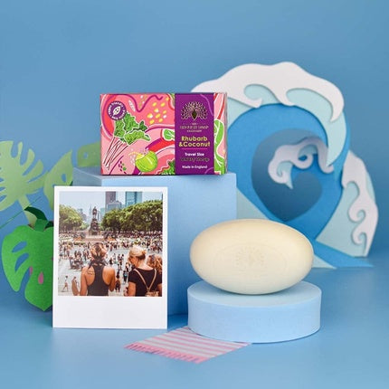 The English Soap Company Travel Size Rhubarb & Coconut Luxury Soap Bar 100g