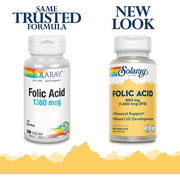 Solaray Folic Acid Capsules 1360mcg 100 Count