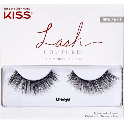 KISS Lash Couture Faux Mink False Eyelashes Knot-Free Lash Band Style Midnight Black