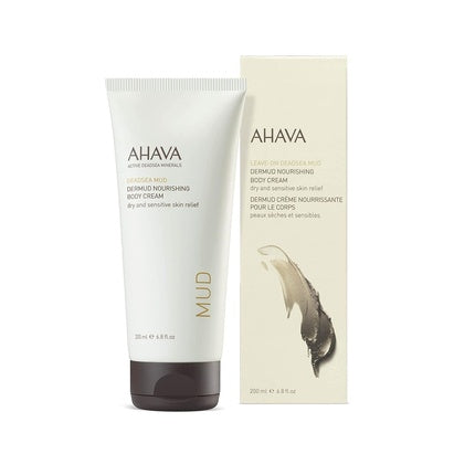 AHAVA Dermud Nourishing Body Cream Relieves Roughness Softens Skin Hydrates Dry & Sensitive Skin Enriched by Dermud Mud Complex Osmoter Aloe Vera Leaf Vitamin E Zinc & Allantoin 3.4 Fl.Oz