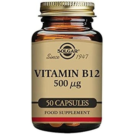 Solgar Vitamin B12 500µg Vegetable Capsules Easy to Take Form - Vegan