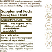 Solgar Folate 400µg Tablets - Food Supplement for Pregnancy and Conception - Wellbeing for Men and Women - Vegan