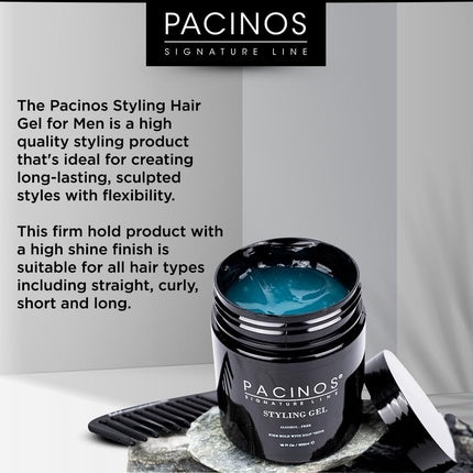 Pacinos Hair Styling Gel Firm Hold & Shine Finish Water Soluble Formula