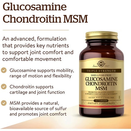 Solgar Extra Strength Glucosamine Chondroitin MSM Tablets 60 Tablets