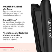 Revlon SmoothStay Coconut Oil-Infused Straightener for Sleek Shiny Looks 1 inch
